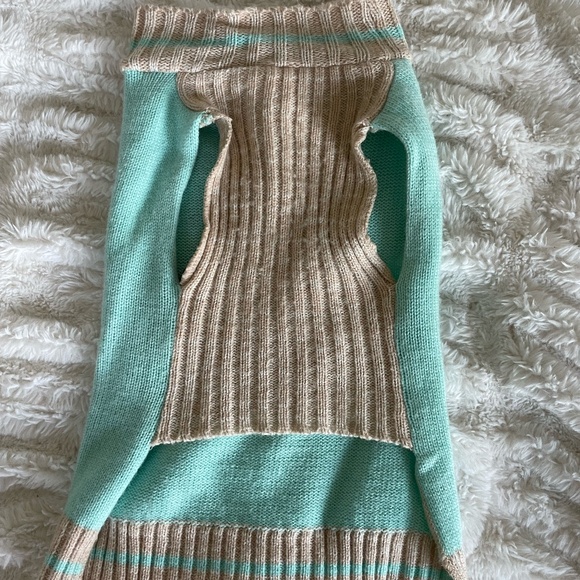 "POOP" EMOJI TURQOIUSE DOG SWEATER SIZE LG - Picture 4 of 6